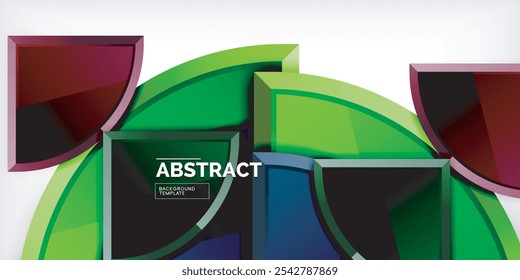 Abstract background - circles and round triangles with 3d effect. Vector Illustration For Wallpaper, Banner, Background, Card, Book Illustration, landing page