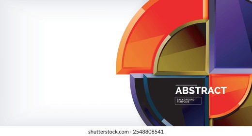 Abstract background - circles and round triangles with 3d effect. Vector Illustration For Wallpaper, Banner, Background, Card, Book Illustration, landing page