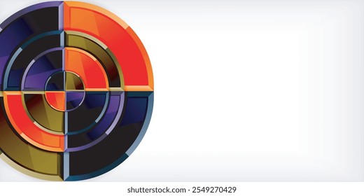 Abstract background - circles and round triangles with 3d effect. Vector Illustration For Wallpaper, Banner, Background, Card, Book Illustration, landing page