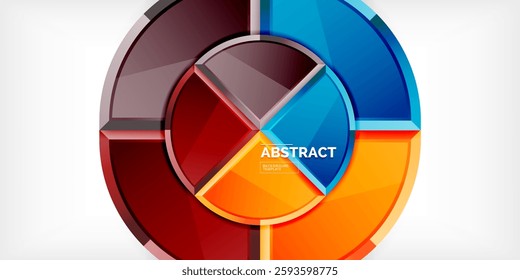 Abstract background - circles and round triangles with 3d effect. Vector Illustration For Wallpaper, Banner, Background, Card, Book Illustration, landing page