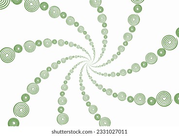 abstract background with circles, abstract seamless pattern with green spiral circles on white background
