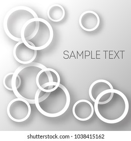 Abstract background of circles with shadows for product design. Modern design. Suitable for registration of a banner, cover of a notebook, a book, your website. Vector illustration.