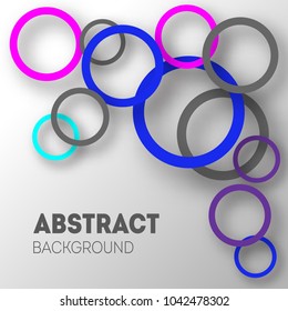Abstract background of circles with shadows for product design. Modern design. Suitable for registration of a banner, cover of a notebook, a book, your website. Vector illustration.
