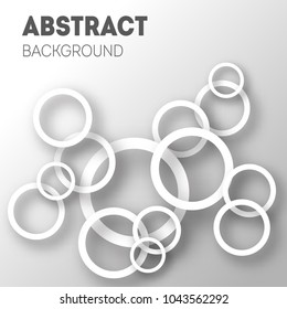 Abstract background of circles with shadows for product design. Modern design. Suitable for registration of a banner, cover of a notebook, a book, your website. Vector illustration.