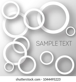 Abstract background of circles with shadows for product design. Modern design. Suitable for registration of a banner, cover of a notebook, a book, your website. Vector illustration.