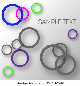 Abstract background of circles with shadows for product design. Modern design. Suitable for registration of a banner, cover of a notebook, a book, your website. Vector illustration.