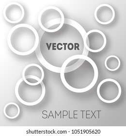 Abstract background of circles with shadows for product design. Modern design. Suitable for registration of a banner, cover of a notebook, a book, your website. Vector illustration.