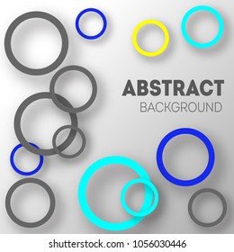 Abstract background of circles with shadows for product design. Modern design. Suitable for registration of a banner, cover of a notebook, a book, your website. Vector illustration.