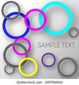Abstract background of circles with shadows for product design. Modern design. Suitable for registration of a banner, cover of a notebook, a book, your website. Vector illustration.
