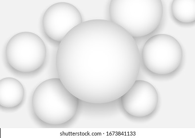 Abstract background. circles shape with shadows on white background. Vector