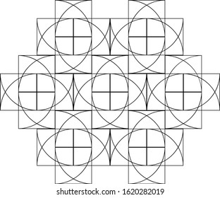 abstract background with circles and squares