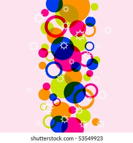 Abstract background with circles and stars. Vector.