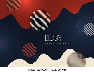 Abstract background with circles, stripes, waves. Minimalistic dynamic style. Vector illustration for your design.