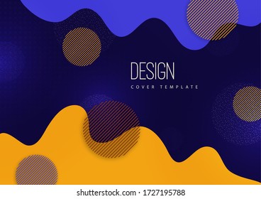 Abstract background with circles, stripes, waves. Minimalistic dynamic style. Vector illustration for your design.