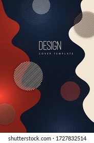 Fondo abstracto con círculos, rayas, olas. Estilo dinámico minimalista. Ilustración vectorial para su diseño.