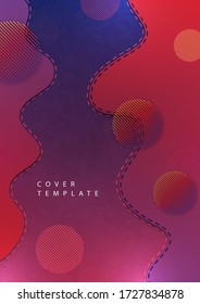 Abstract background with circles, stripes, waves. Minimalistic dynamic style. Vector illustration