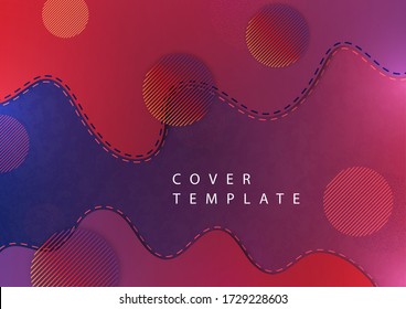 Abstract background with circles, stripes, waves. Minimalistic dynamic style. Vector illustration