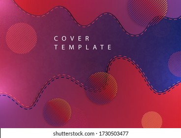 Abstract background with circles, stripes, waves. Minimalistic dynamic style. Vector illustration