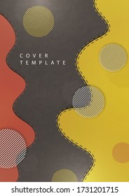 Abstract background with circles, stripes, waves. Minimalistic dynamic style. Vector illustration