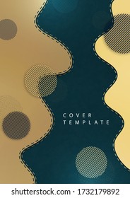Abstract background with circles, stripes, waves. Minimalistic dynamic style. Vector illustration
