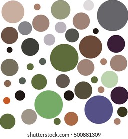 Abstract background of circles of various colors on white background