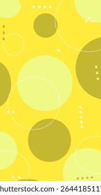 Abstrakter Hintergrund mit Kreisen, gelber Polka-Punkt-Hintergrund für mobile Tapete, gelber Hintergrund
