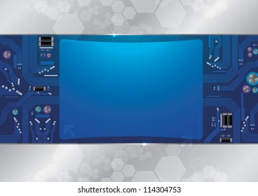 abstract background  circuit board and big screen hi technology