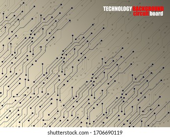 Abstract background with circuit board, technology texture. Electronic motherboard. Vector illustration