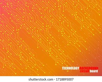 Abstract background with circuit board, technology texture. Electronic motherboard. Vector illustration