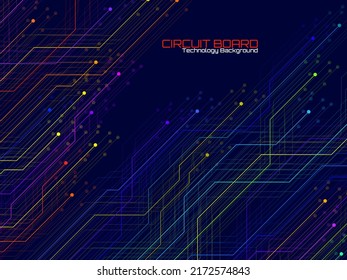 Abstract background with circuit board, technology design. Vector illustration