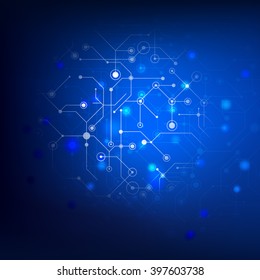 Abstract background circuit connection concept line and dot element vector illustration eps10