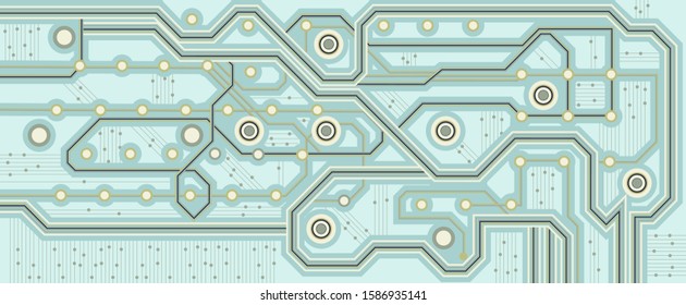 Abstract background with circuit pattern. Flat design vector illustration.