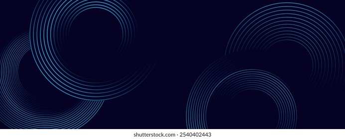 Fondo Abstractas con patrones de línea azul circular sobre fondo oscuro.