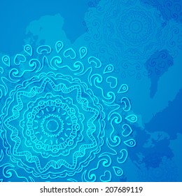 Abstract background of circular elements - A Place in the text - vector illustration for ethnic creative design projects. Mandala.
