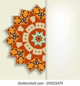 Abstract background with a circular geometric pattern with traditional Mexican style