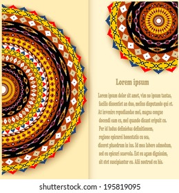 Abstract background with a circular geometric texture with traditional Mexican style