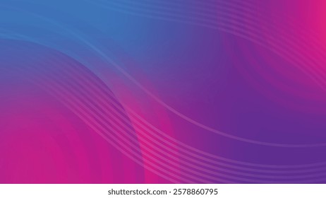 abstract background with circular graphic lines on blue and pink