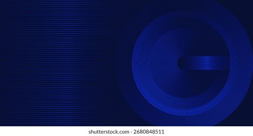 Fondo Abstractas con Formas de línea circular y patrón geométrico sobre un fondo azul oscuro.