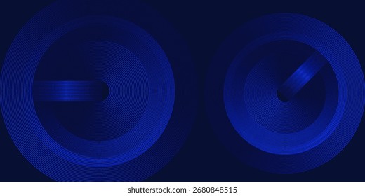 Fondo Abstractas con Formas de línea circular y patrón geométrico sobre un fondo azul oscuro.
