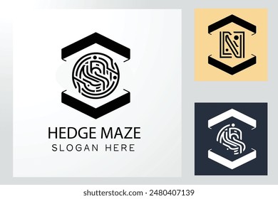 Abstract background with circular maze design, Monogram mania logo, and Monogram mania.
