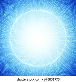 Abstract background with circular shape in the Center. Shades of blue.