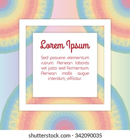 Abstract background with circular spectral colored hypnosis shape with place for text. For cover, brochure, poster, magazine, booklet, leaflet, annual report template. 