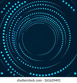 Abstract background. Circular Vector Halftone Dots Background.  Disco lights. Vector illustration.