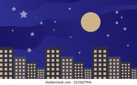 Abstract background with city night sky concept. Creative illustration for poster, brochure, landing, page, cover, ad, promotion. Eps10 vector