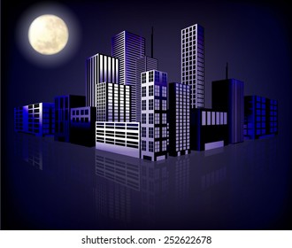 Abstract background of city at night. Vector eps10.