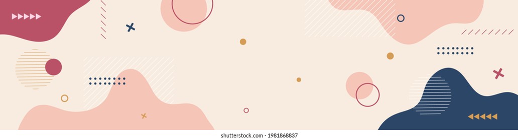 Abstract background in a clean minimalist modern style. Beige background with small geometric elements. Perfect for website design, social media design, landing page, poster, banner.Vector EPS 10.