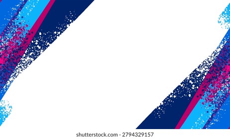 Abstract background with clean white diagonal space and blue paint texture in a minimalist brush style that brings a modern and fresh feel to sports designs
