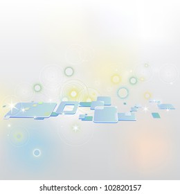 Abstract background with clip art squares