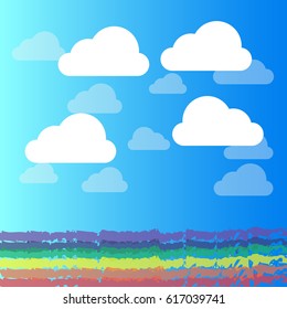 abstract background of cloud and blue sky ,vector illustration