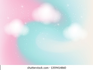 Abstract background with cloud ,sky and star in pastel color.Vector illustration.
